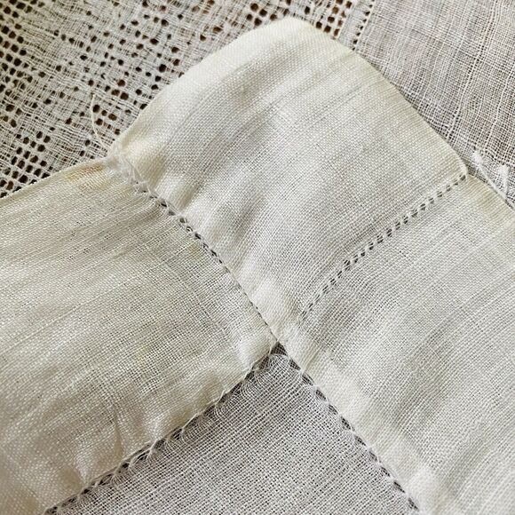 Vintage Tablecloth Floral Embroidered Handmade White Drawnwork 62x78” - Picture 7 of 10